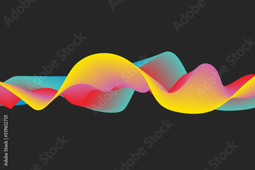 Colorful Wave Lines Abstract Background. Art. Wallpaper. Vector Illustration