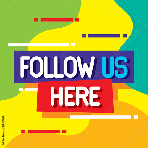 follow us here marketing banner