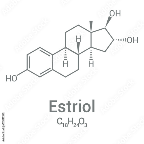 chemical structure of Estriol (C18H24O3)