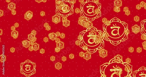 Loop Animation Of Svadhishthana Sacral Chakra. Pattern Animation for meditation and relaxation. High quality 4k footage for yoga 