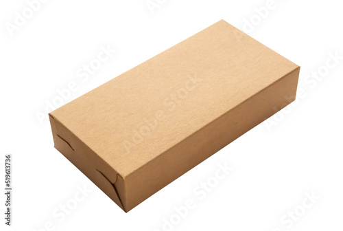 Mockup brown box isolated on white background © Piman Khrutmuang