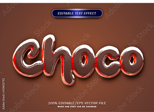 Sweet choco editable text effect. realistic  effect. 3d style. donut's style.