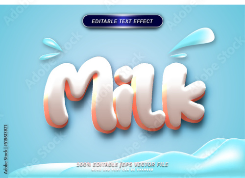 Milk editable text effect