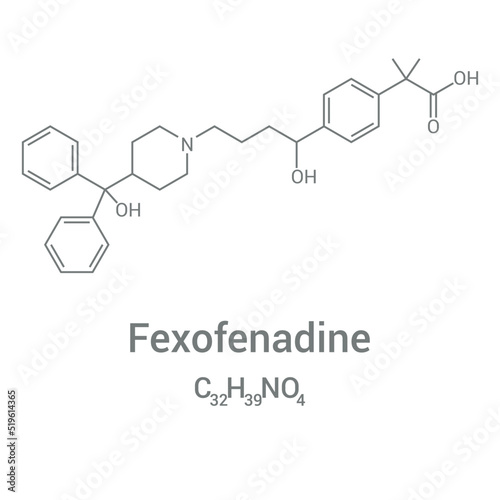 chemical structure of Fexofenadine (C32H39NO4)