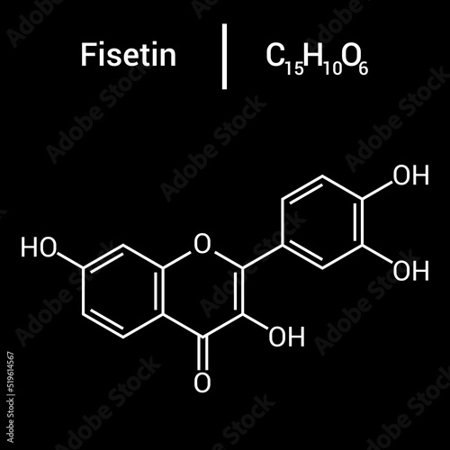 chemical structure of Fisetin (C15H10O6)