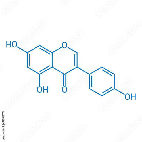 chemical structure of Genistein (C15H10O5)