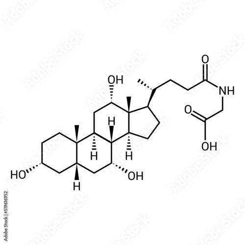 chemical structure of Glycocholic acid (C26H43NO6)