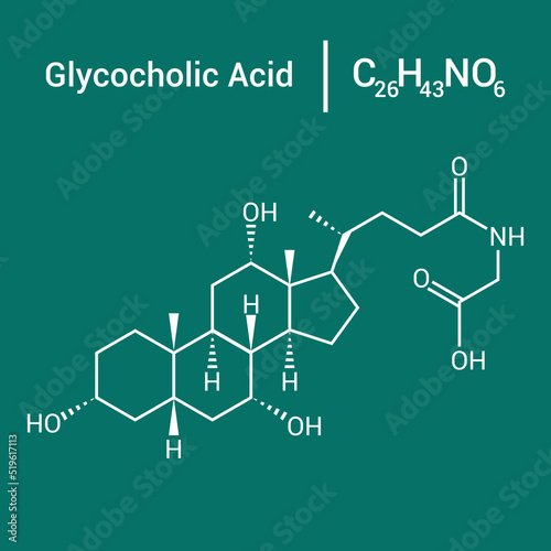 chemical structure of Glycocholic acid (C26H43NO6)