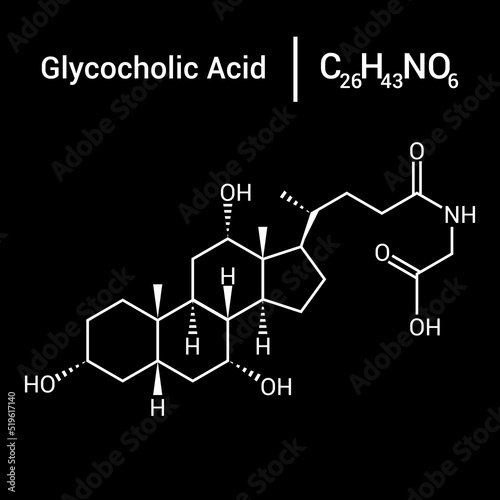 chemical structure of Glycocholic acid (C26H43NO6)