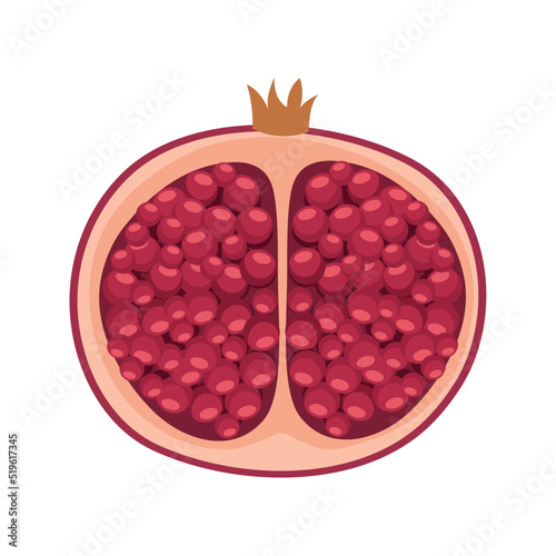 half pomegranate fresh fruit