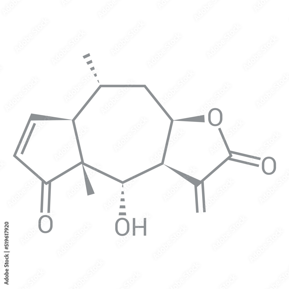 chemical structure of helenalin (C15H18O4) chemical structure of helenalin (C15H18O4)