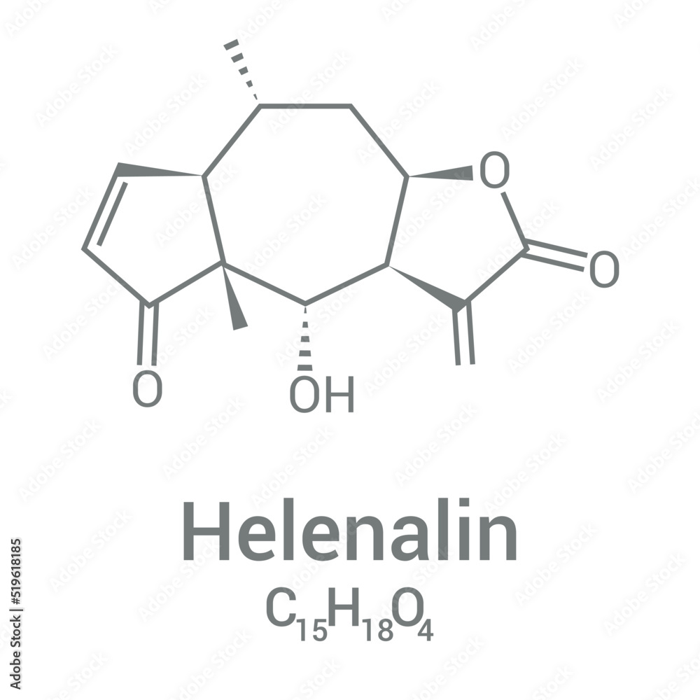 chemical structure of helenalin (C15H18O4) chemical structure of helenalin (C15H18O4)