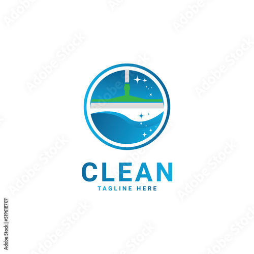 Cleaning Service Business logo design, Eco Cleaning logo Concept vector