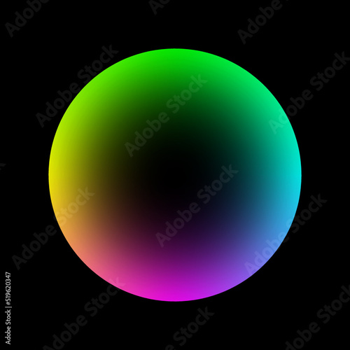 colorful glossy sphere on black