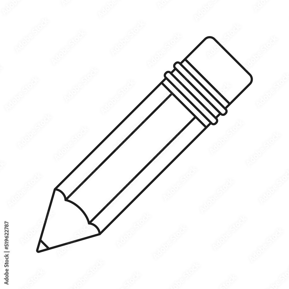 Pencil badge isolated on white background. Vector illustration Pencil badge isolated on white background. Vector illustration