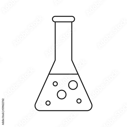 Chemistry flask isolated on white background. Vector illustration