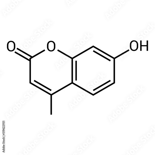 chemical structure of Hymecromone (C10H8O3) photo