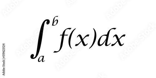 Integral of function symbol mathematics vector illustration isolated on white background photo