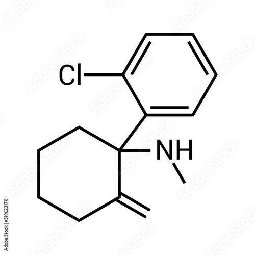 chemical structure of Ketamine (C13H16ClNO)