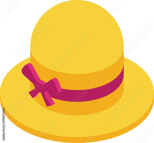 Woman hat icon isometric vector. Girl stylish. Summer clothes