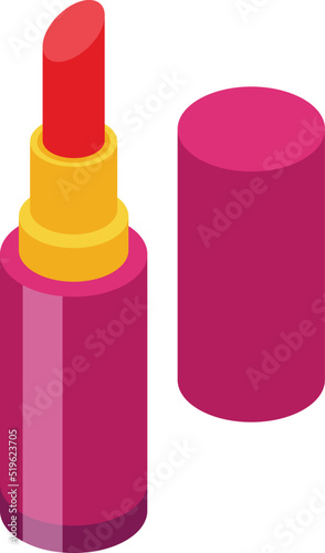 Woman lipstick icon isometric vector. Summer fashion. Hand top