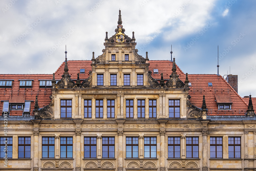 Fototapeta premium Blick auf das Neue Ratshaus in der Stadt Görlitz