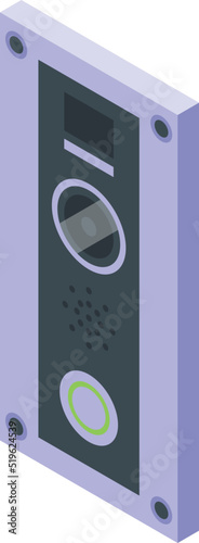 Wall intercom icon isometric vector. Door camera. System security
