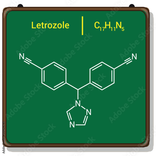 chemical structure of Letrozole (C17H11N5) photo