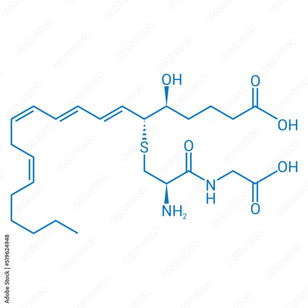 chemical structure of leukotriene d4 (C25H40N2O6S) chemical structure of leukotriene d4 (C25H40N2O6S)