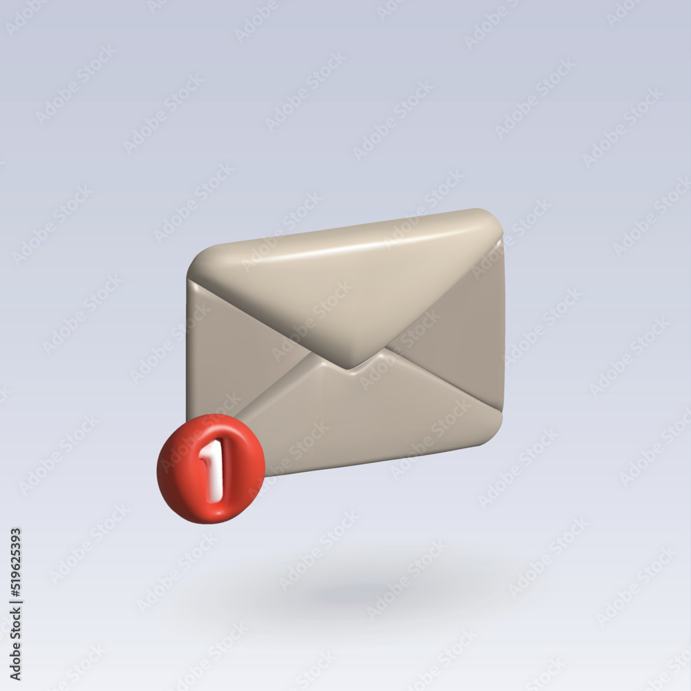 incoming mail vector 3d icon. receive mail. unread mail 3d illustration. incoming mail vector 3d icon. receive mail. unread mail 3d illustration.