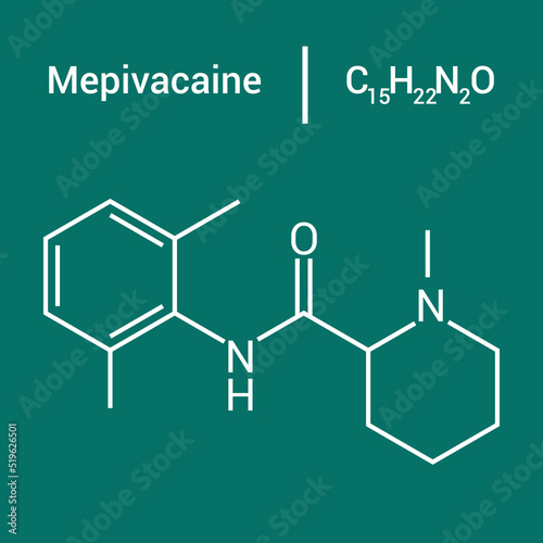 chemical structure of Mepivacaine (C15H22N2O)