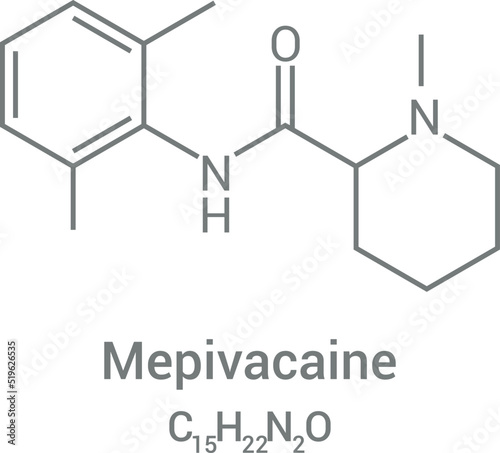 chemical structure of Mepivacaine (C15H22N2O)