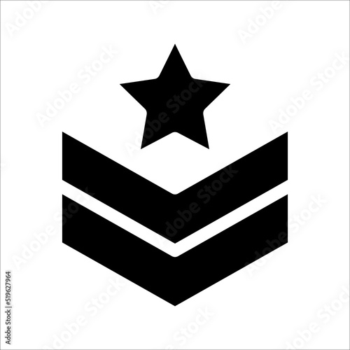 Military medal simple icon. Vector illustration.