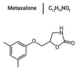 chemical structure of metaxalone (C12H15NO3)