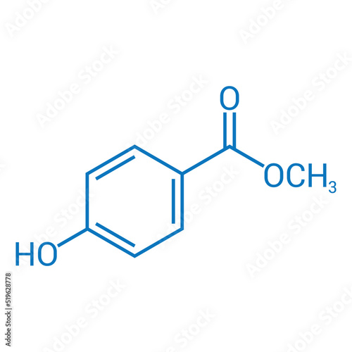 chemical structure of Methylparaben (C8H8O3) photo