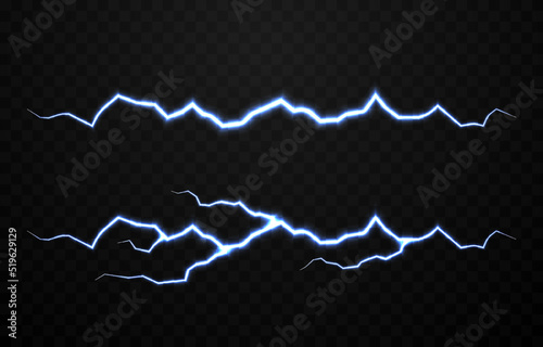 Lightning vector set, lightning png, thunderstorm, lighting, flash. Natural phenomenon, light effect. PNG.