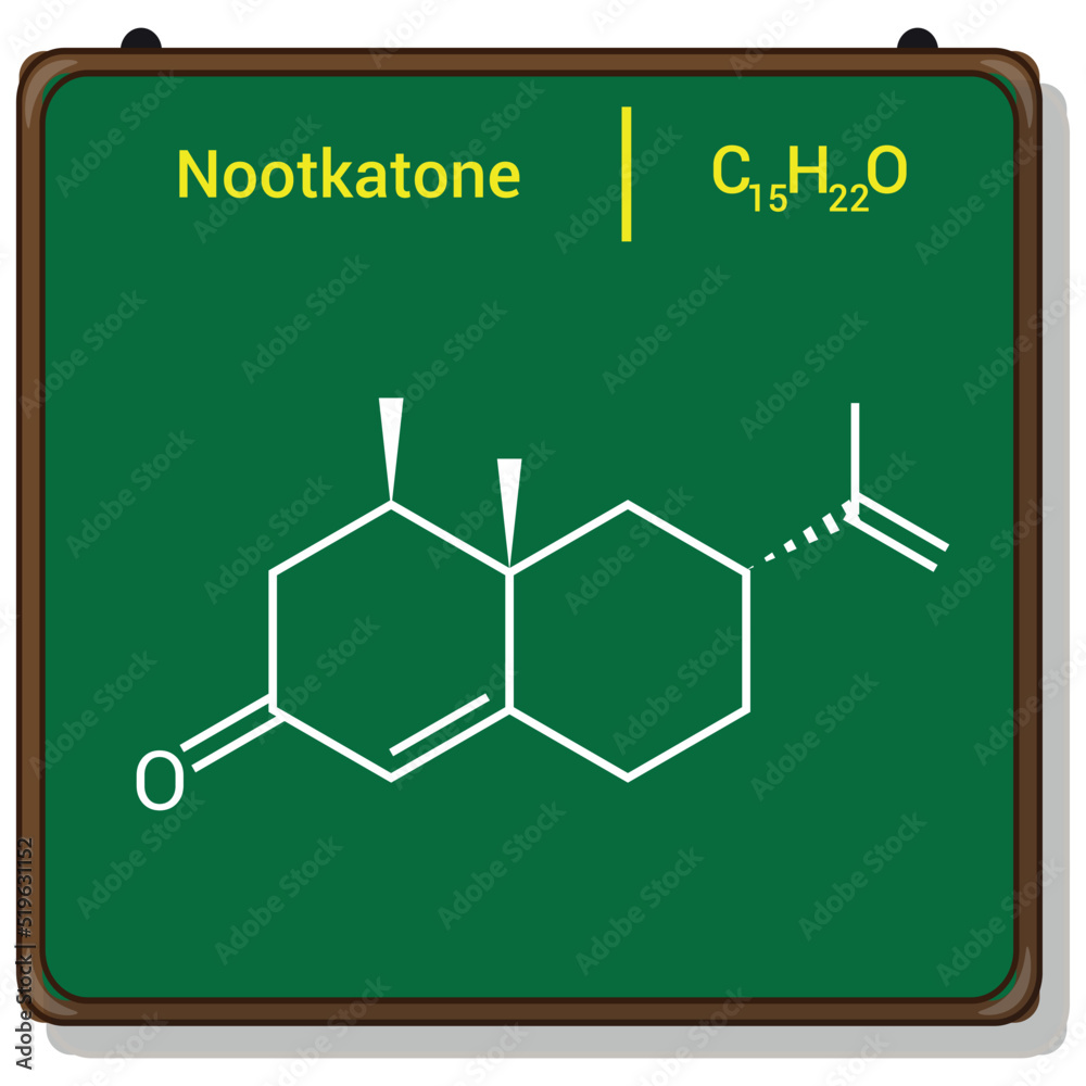 chemical structure of Nootkatone (C15H22O)