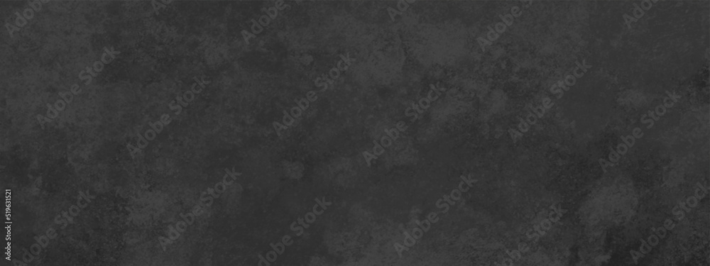 Dark black grunge textured concrete background. Panorama dark grey black slate background. Dark grunge textured wall closeup background.  Old black background. Blackboard. Chalkboard texture.