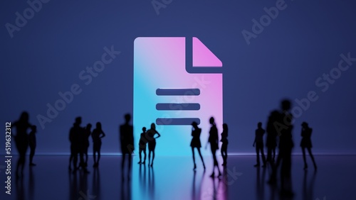3d rendering people in front of symbol of file alt on background