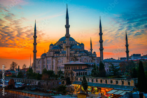 Canvas Print Blue Mosque (Sultan Ahmed Mosque) at sunset, Istanbul, Turkey