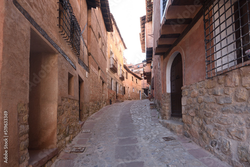 street of the historic center of the town of Albarracin  Teruel province  Spain