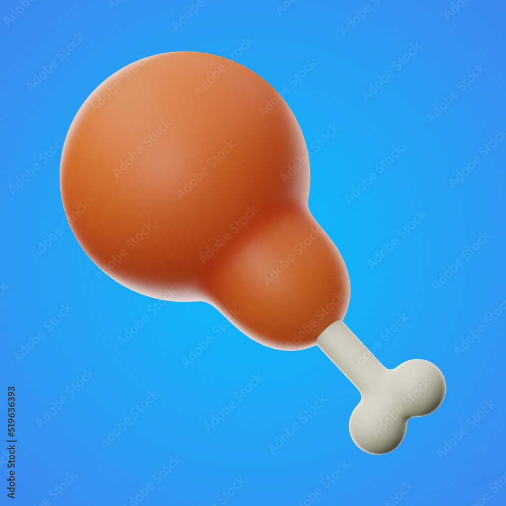 fried chicken food and drink icon 3d rendering on isolated background fried chicken food and drink icon 3d rendering on isolated background