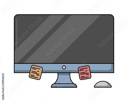 computer monitor in flat style. vector image