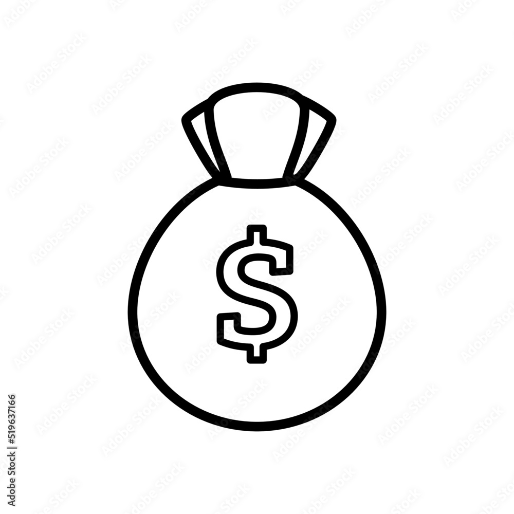 Purse, sack with money - vector icon Purse, sack with money - vector icon