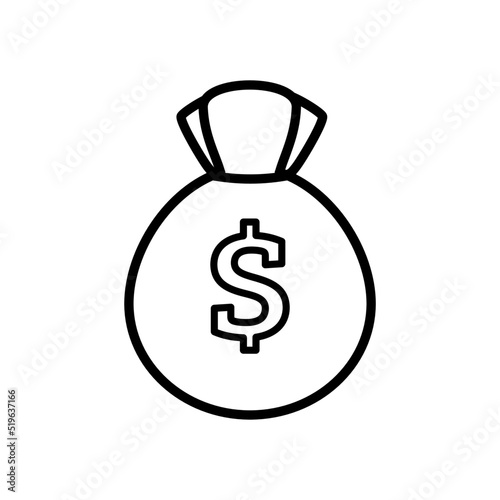 Purse  sack with money - vector icon