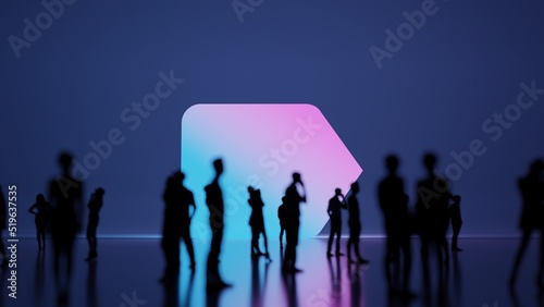3d rendering people in front of symbol of interface on background