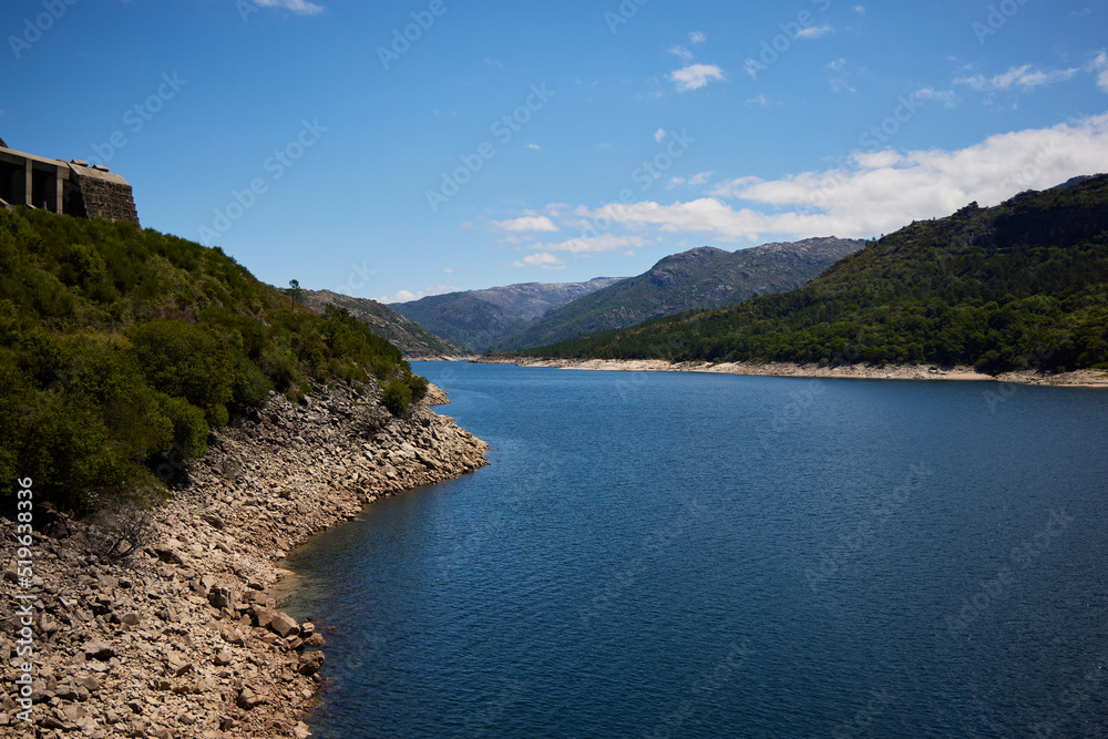 Vilarinho (Portugal), June 27, 2022. Vilarinho Reservoir. It is one of several water reserves in the Gerês Natural Park, in the north of the country.