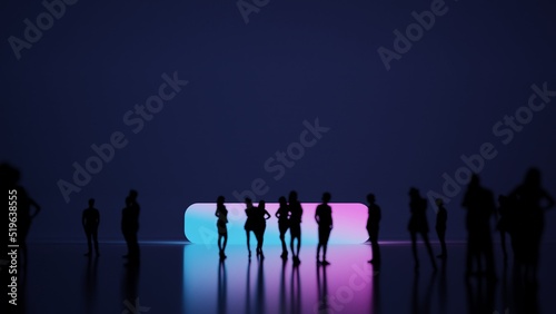 3d rendering people in front of symbol of minus on background
