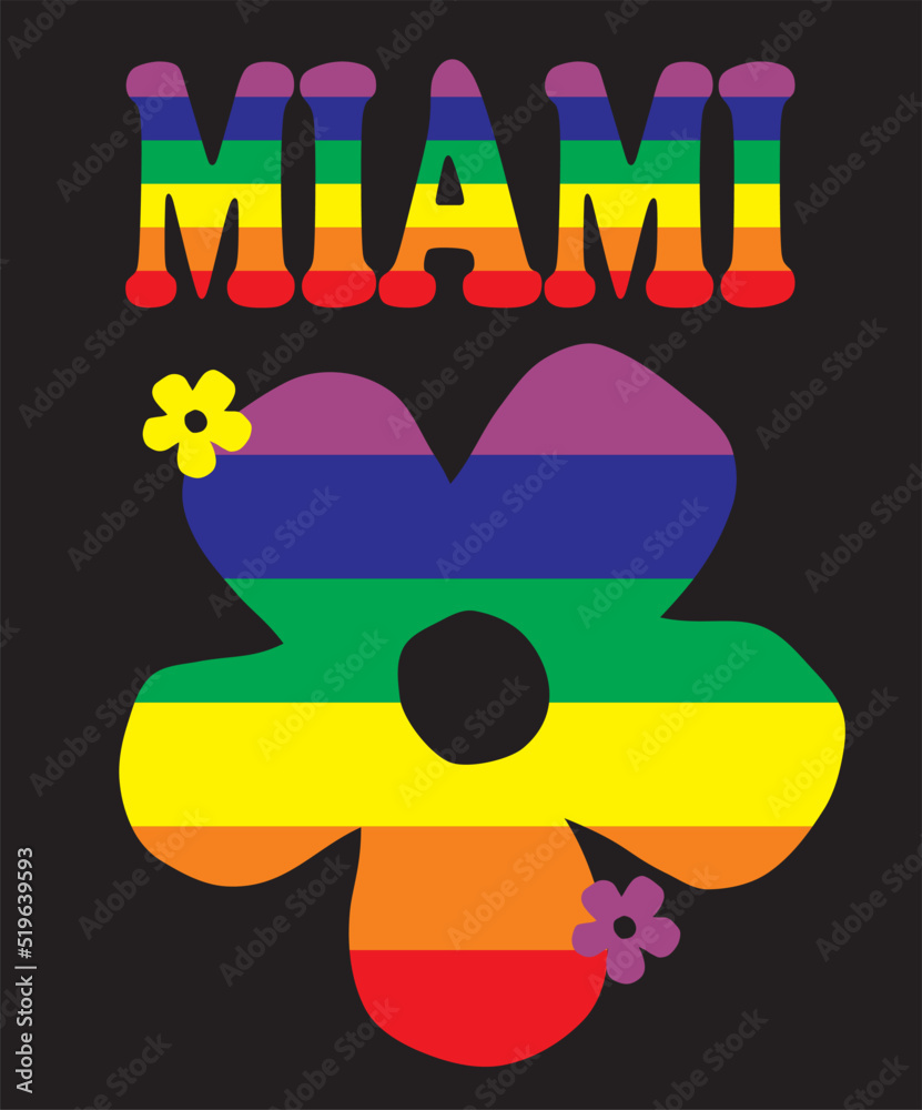 Inscription Love Miami Sur Cœur Rose Et Bleu Débardeur