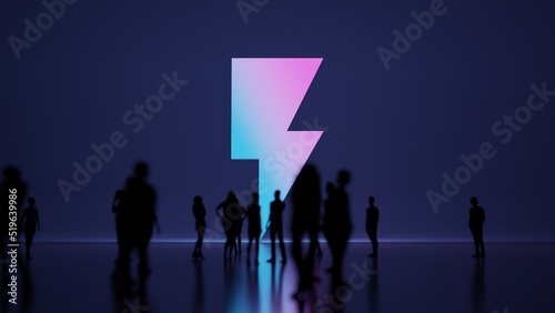 3d rendering people in front of symbol of photo on background photo